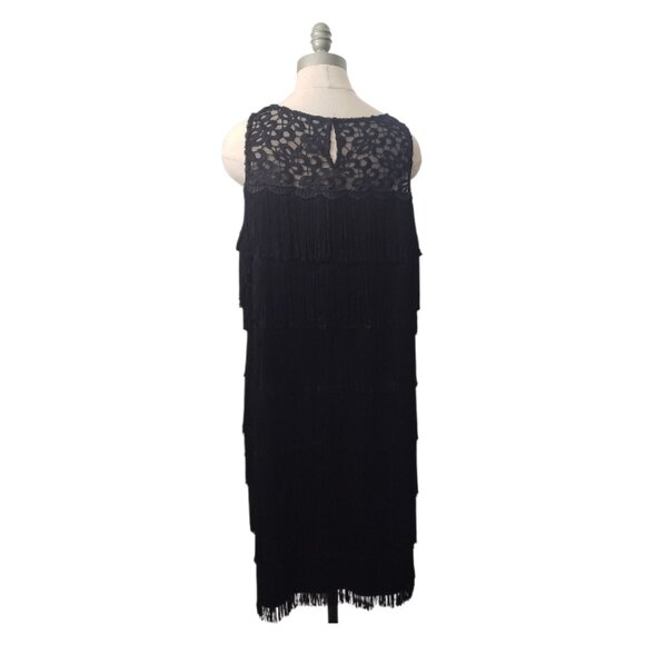 CT2206 White House Black Market Lace Flapper Fringe Dress 2x - Picture 4 of 8